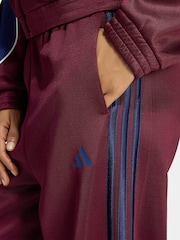 adidas Maroon Red Stadium Loose Fit 3-Stripes Trackpant Trousers - Image 4 of 6