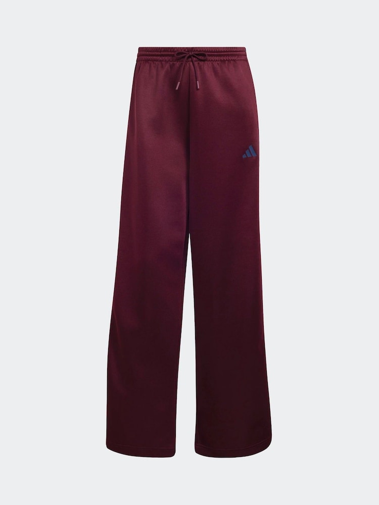 adidas Maroon Red Stadium Loose Fit 3-Stripes Trackpant Trousers - Image 6 of 6