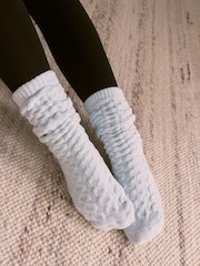 Bath & Body Works Icy Blue Cosy Chenile Lurex Socks 1 Pack - Image 2 of 3