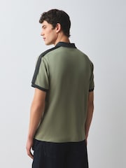 Khaki Green Overarm Stripe Polo Shirt - Image 2 of 9