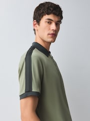 Khaki Green Overarm Stripe Polo Shirt - Image 3 of 9