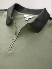 Khaki Green Overarm Stripe Polo Shirt - Image 8 of 9
