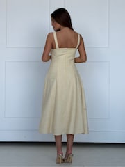 Girl In Mind Yellow Lyra Beaded Square Meck Maxi Dress - Image 2 of 6