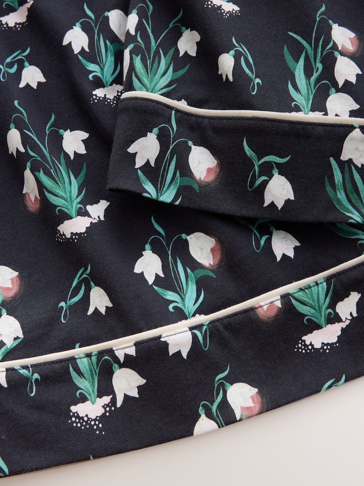 Cath Kidston Ecru/Navy Snowdrop Print Pointelle Long Sleeve Pyjamas Set - Image 5 of 5