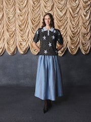 Cath Kidston Black/Blue Star Sparkle Knitted Polo Top - Image 2 of 7