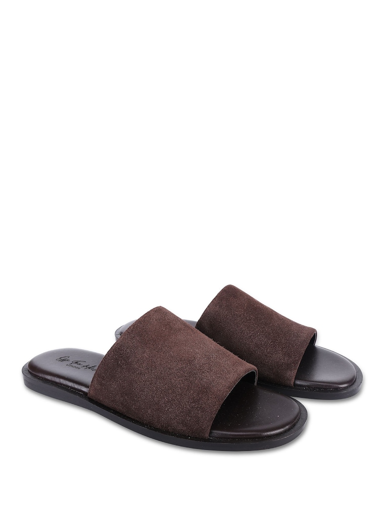 Off The Hook Jayne Suede Leather Slider Sandals - Bild 1 von 6