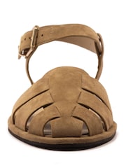 صندل جلد شمواه بأحزمة متقاطعة Lilly من Off The Hook - Image 4 of 5