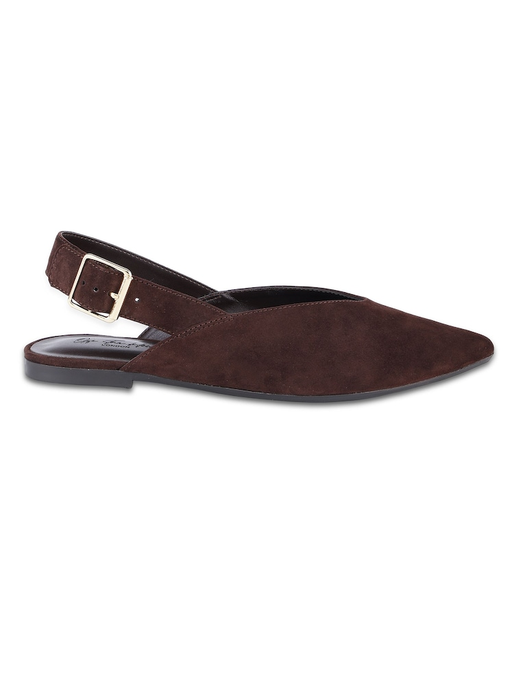 Off The Hook Shenley Slingback Flats i mocka och läder - Bild 2 av 6