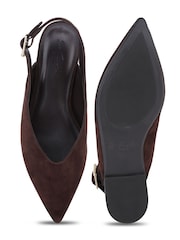 Off The Hook Shenley Slingback Flats i mocka och läder - Bild 6 av 6