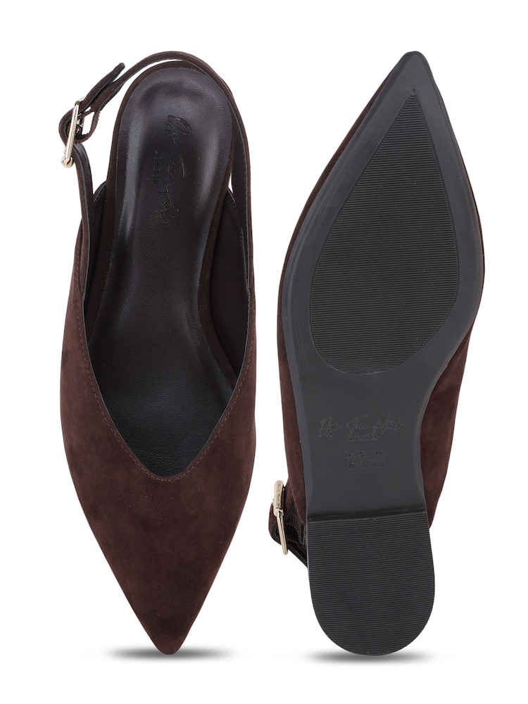 Off The Hook Shenley Slingback Flats i mocka och läder - Bild 6 av 6