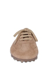 Off The Hook Natural Luna Suede Casual Lace-Up Trainers - Image 4 of 6