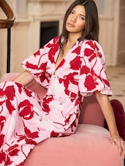 Ro&Zo Red Mina Floral Dress - Image 1 of 3