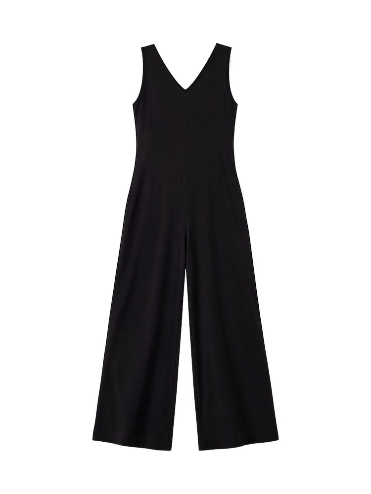 Ro&Zo Black Petite V-Neck Jersey Jumpsuit - Image 5 of 5