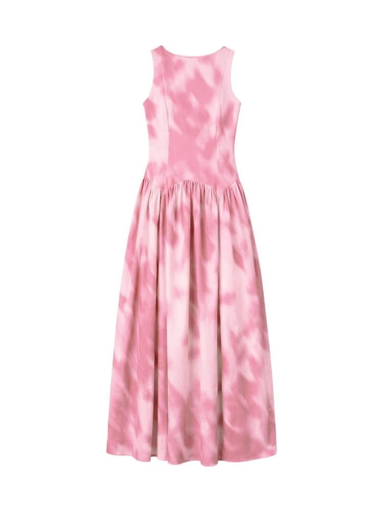 Ro&Zo Pink Blurred Dropped Waist Dress - Image 4 of 4