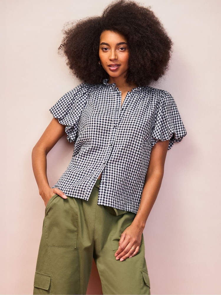 Ro&Zo Blue Puff Sleeve Shirt - Image 2 of 4