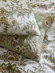 Laura Ashley Set of 2 Sage Green Marlbrook 200 Thread Count Sateen Pillowcases - Image 2 of 4
