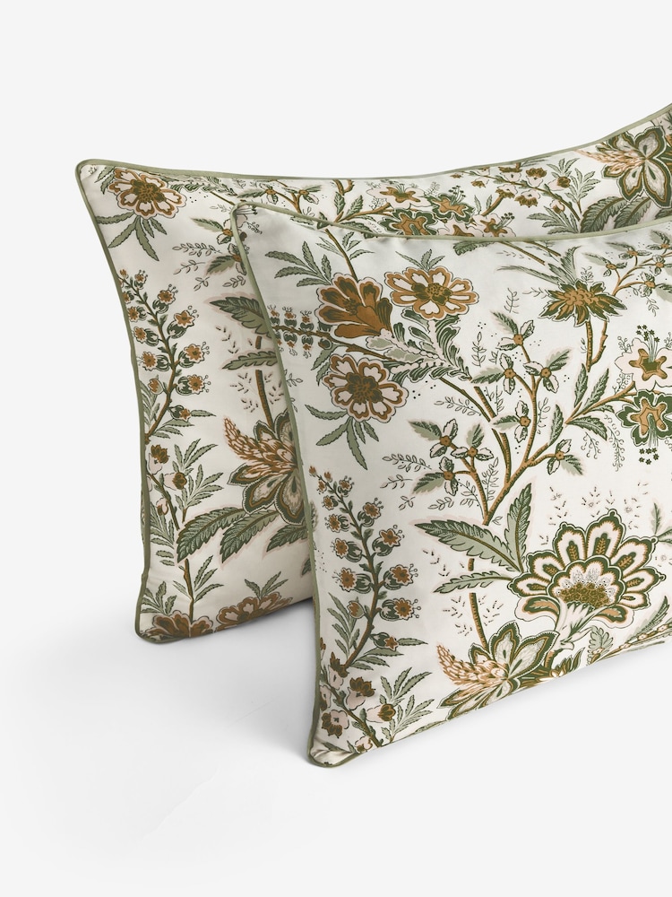 Laura Ashley Set of 2 Sage Green Marlbrook 200 Thread Count Sateen Pillowcases - Image 4 of 4