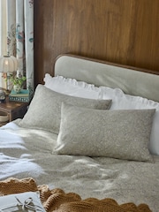 Laura Ashley Set of 2 Sage Green Elmdon Cotton Gauze Pillowcases - Image 1 of 4