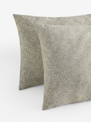 Laura Ashley Set of 2 Sage Green Elmdon Cotton Gauze Pillowcases - Image 4 of 4