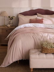 Laura Ashley Plaster Pink Neve Floral 100% Cotton Duvet Cover and Pillowcase Set - Image 3 of 7