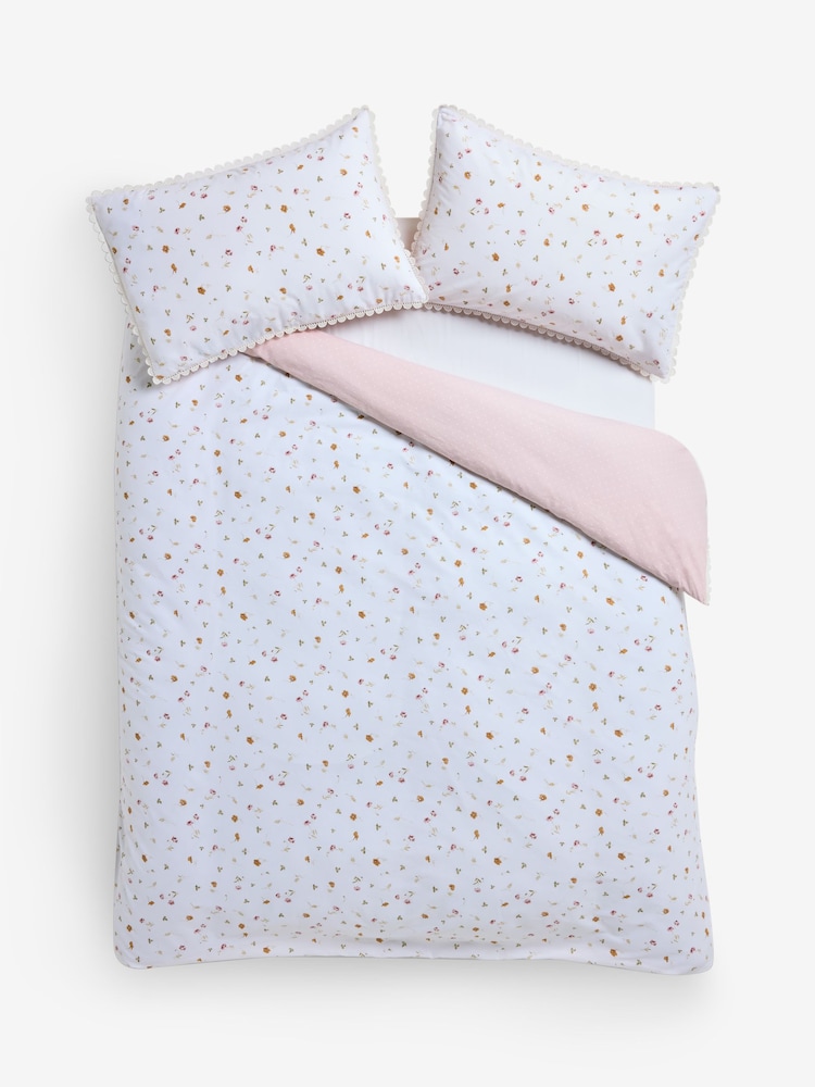 Laura Ashley Plaster Pink Neve Floral 100% Cotton Duvet Cover and Pillowcase Set - Image 7 of 7