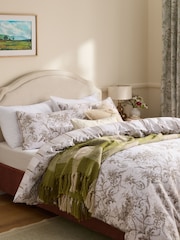 Laura Ashley Chocolate Truffle Tuileries 200 Thread Count Cotton Sateen Duvet Cover and Pillowcase Set - Image 1 of 9