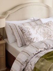 Laura Ashley Chocolate Truffle Tuileries 200 Thread Count Cotton Sateen Duvet Cover and Pillowcase Set - Image 6 of 9