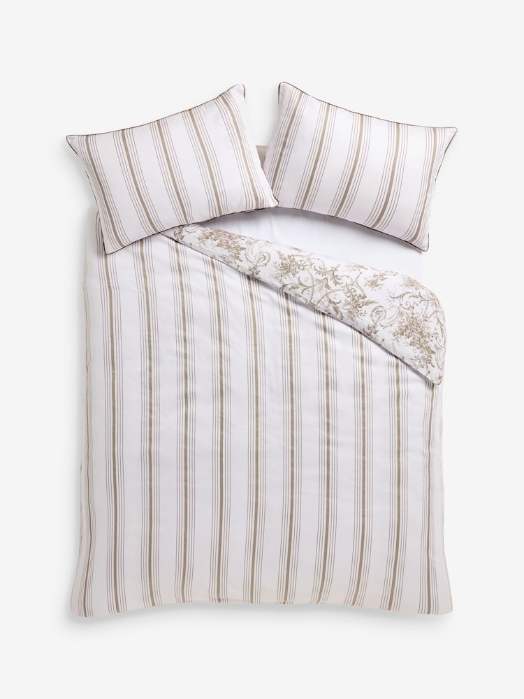 Laura Ashley Chocolate Truffle Tuileries 200 Thread Count Cotton Sateen Duvet Cover and Pillowcase Set - Image 7 of 7