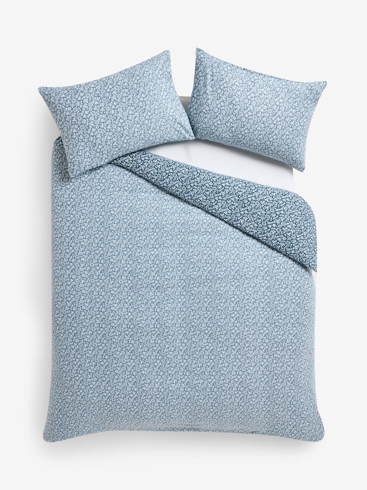 Laura Ashley Denim Blue Sweet Alyssum Brushed Cotton Duvet Cover and Pillowcase Set - Image 7 of 7