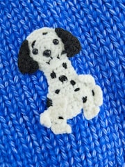 Cobalt Blue Crochet Dogs Chunky Knit Long Sleeve Open Cardigan - Image 7 of 8