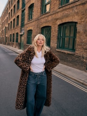 Animal Faux Fur Maxi Coat - Image 1 of 10