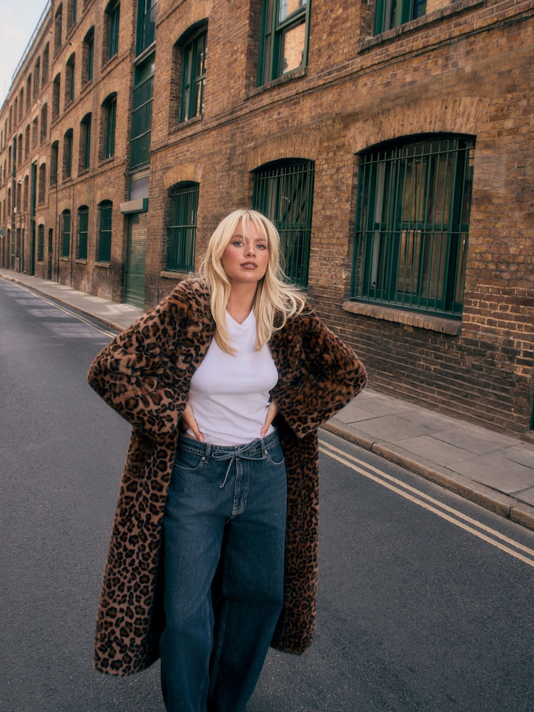 Animal Faux Fur Maxi Coat - Image 1 of 10 Animal Faux Fur Maxi Coat - Image 1 of 10