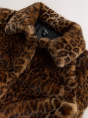 Animal Faux Fur Maxi Coat - Image 10 of 10