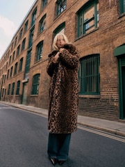 Animal Faux Fur Maxi Coat - Image 3 of 10