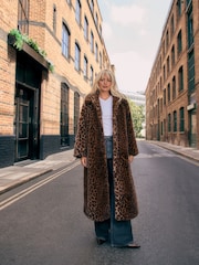 Animal Faux Fur Maxi Coat - Image 4 of 10
