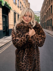 Animal Faux Fur Maxi Coat - Image 5 of 10