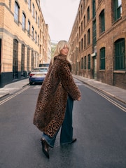 Animal Faux Fur Maxi Coat - Image 7 of 10