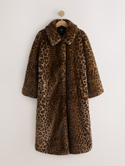 Animal Faux Fur Maxi Coat - Image 8 of 10
