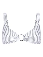Hunkemoller White Stripes Crop Bikini Top - Image 4 of 5