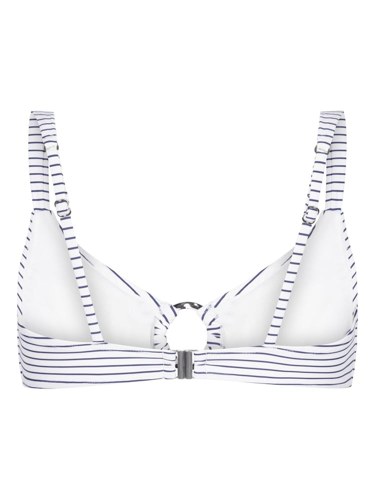 Hunkemoller White Stripes Crop Bikini Top - Image 5 of 5