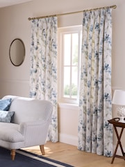 Laura Ashley Seaspray Blue Gosford Pencil Pleat Lined Curtains - Image 2 of 4