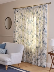Laura Ashley Seaspray Blue Gosford Pencil Pleat Lined Curtains - Image 3 of 4