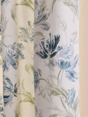 Laura Ashley Seaspray Blue Gosford Pencil Pleat Lined Curtains - Image 4 of 4