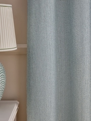 Laura Ashley Seaspray Blue Saltaire Woven Textured Eyelet Curtains - Image 4 of 4