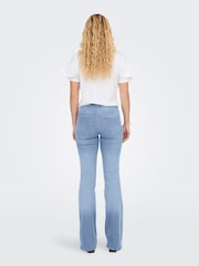 ONLY Blue Comfort Stretch Lush Mid Waist Retro Flared Jeans - Image 2 of 4