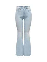 ONLY Blue Comfort Stretch Lush Mid Waist Retro Flared Jeans - Image 3 of 4