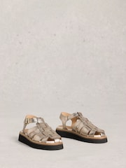 برّاق - صندل بكعب سميك وتصميم Fisherman من White Stuff - صورة 2 من 4