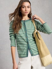 White Stuff Green Lulu Stripe Cardigan - Image 1 of 6
