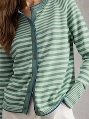 White Stuff Green Lulu Stripe Cardigan - Image 4 of 6