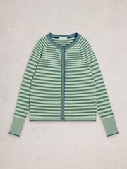 White Stuff Green Lulu Stripe Cardigan - Image 5 of 6
